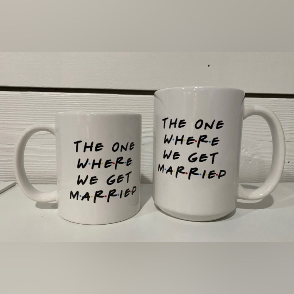 Friends TV Show “The One Where We Get Married” Mug Set of 2
